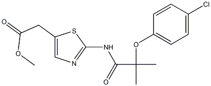 methyl (2-{[2-(4-chlorophenoxy)-2-methylpropanoyl]amino}-1,3-thiazol-5-yl)acetate Struktur