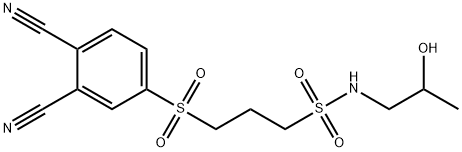 3-((3,4-dicyanophenyl)sulfonyl)-N-(2-hydroxypropyl)propane-1-sulfonamide Struktur