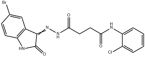 4-[2-(5-bromo-2-oxo-1,2-dihydro-3H-indol-3-ylidene)hydrazino]-N-(2-chlorophenyl)-4-oxobutanamide Struktur