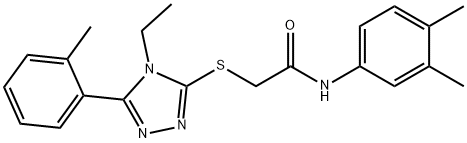 N-(3,4-dimethylphenyl)-2-{[4-ethyl-5-(2-methylphenyl)-4H-1,2,4-triazol-3-yl]sulfanyl}acetamide Struktur