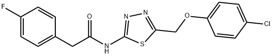 N-{5-[(4-chlorophenoxy)methyl]-1,3,4-thiadiazol-2-yl}-2-(4-fluorophenyl)acetamide Struktur