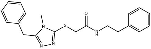 2-[(5-benzyl-4-methyl-4H-1,2,4-triazol-3-yl)sulfanyl]-N-(2-phenylethyl)acetamide Struktur