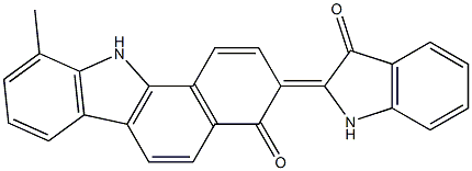 4H-Benzo[a]carbazol-4-one, 3-(1,3-dihydro-3-oxo-2H-indol-2-ylidene)-3,11-dihydro-10-methyl- Struktur