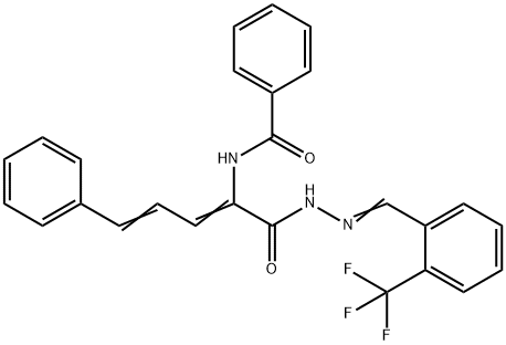 N-[4-phenyl-1-({2-[2-(trifluoromethyl)benzylidene]hydrazino}carbonyl)-1,3-butadienyl]benzamide Struktur