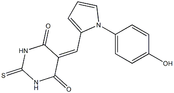 5-{[1-(4-hydroxyphenyl)-1H-pyrrol-2-yl]methylene}-2-thioxodihydropyrimidine-4,6(1H,5H)-dione Struktur