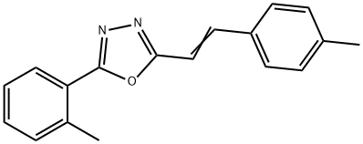 2-(2-methylphenyl)-5-[(E)-2-(4-methylphenyl)ethenyl]-1,3,4-oxadiazole Struktur