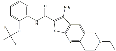 3-amino-6-ethyl-N-[2-(trifluoromethoxy)phenyl]-5,6,7,8-tetrahydrothieno[2,3-b][1,6]naphthyridine-2-carboxamide Struktur