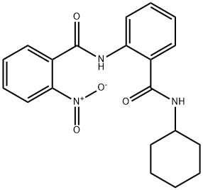 N-{2-[(cyclohexylamino)carbonyl]phenyl}-2-nitrobenzamide Struktur