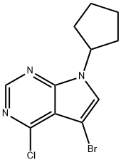 5-Bromo-4-chloro-7-cyclopentyl-7H-pyrrolo[2,3-d]pyrimidine Struktur