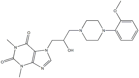 7-{2-hydroxy-3-[4-(2-methoxyphenyl)-1-piperazinyl]propyl}-1,3-dimethyl-3,7-dihydro-1H-purine-2,6-dione Struktur