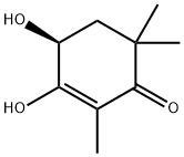 (4S)-3,4-dihydroxy-2,6,6-trimethylcyclohex-2-en-1-one Struktur