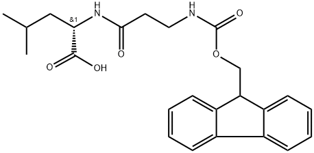 (2S)-2-[3-({[(9H-fluoren-9-yl)methoxy]carbonyl}amino)propanamido]-4-methylpentanoic acid Struktur