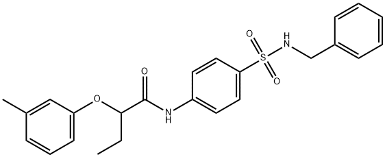 N-{4-[(benzylamino)sulfonyl]phenyl}-2-(3-methylphenoxy)butanamide Struktur