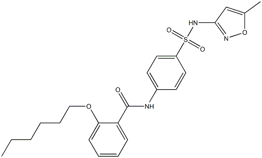 2-(hexyloxy)-N-(4-{[(5-methyl-3-isoxazolyl)amino]sulfonyl}phenyl)benzamide Struktur