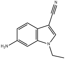 6-amino-1-ethyl-1H-indole-3-carbonitrile Struktur