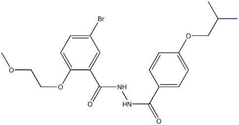 5-bromo-N'-(4-isobutoxybenzoyl)-2-(2-methoxyethoxy)benzohydrazide Struktur