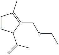 2-(ethoxymethyl)-1-methyl-3-(prop-1-en-2-yl)cyclopent-1-ene Struktur