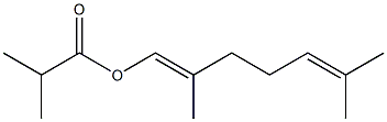 (1E,Z)-2,6-dimethylhepta-1,5-dienyl 2-methylpropanoate Struktur