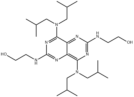 2,2'-[[4,8-Bis[bis(2-methylpropyl)amino]pyrimido[5,4-d]pyrimidine-2,6-diyl]diimino]bis-ethanol Struktur