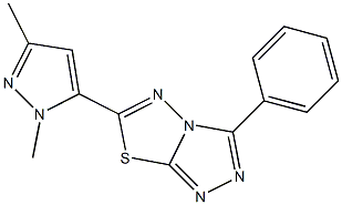 6-(1,3-dimethyl-1H-pyrazol-5-yl)-3-phenyl[1,2,4]triazolo[3,4-b][1,3,4]thiadiazole Struktur