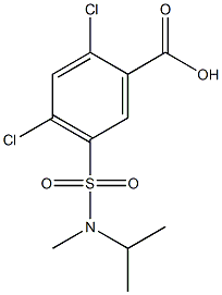 2,4-dichloro-5-[methyl(propan-2-yl)sulfamoyl]benzoic acid Struktur