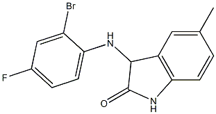 3-[(2-bromo-4-fluorophenyl)amino]-5-methyl-2,3-dihydro-1H-indol-2-one Struktur