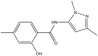 N-(1,3-dimethyl-1H-pyrazol-5-yl)-2-hydroxy-4-methylbenzamide Struktur