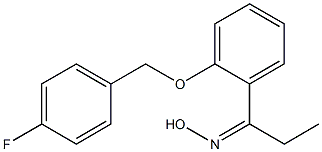 N-(1-{2-[(4-fluorophenyl)methoxy]phenyl}propylidene)hydroxylamine Struktur