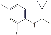 N-(1-cyclopropylethyl)-2-fluoro-4-methylaniline Struktur