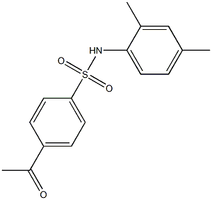 N-(2,4-dimethylphenyl)-4-acetylbenzene-1-sulfonamide Struktur