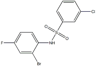 N-(2-bromo-4-fluorophenyl)-3-chlorobenzene-1-sulfonamide Struktur