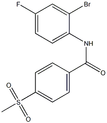 N-(2-bromo-4-fluorophenyl)-4-methanesulfonylbenzamide Struktur