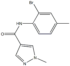 N-(2-bromo-4-methylphenyl)-1-methyl-1H-pyrazole-4-carboxamide Struktur