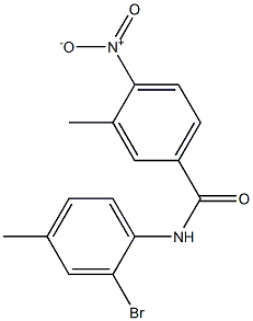 N-(2-bromo-4-methylphenyl)-3-methyl-4-nitrobenzamide Struktur