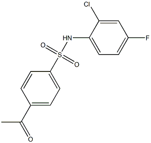 N-(2-chloro-4-fluorophenyl)-4-acetylbenzene-1-sulfonamide Struktur