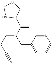 N-(2-cyanoethyl)-N-(pyridin-3-ylmethyl)-1,3-thiazolidine-4-carboxamide Struktur