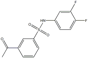 N-(3,4-difluorophenyl)-3-acetylbenzene-1-sulfonamide Struktur