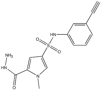 N-(3-ethynylphenyl)-5-(hydrazinocarbonyl)-1-methyl-1H-pyrrole-3-sulfonamide Struktur