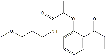 N-(3-methoxypropyl)-2-(2-propanoylphenoxy)propanamide Struktur