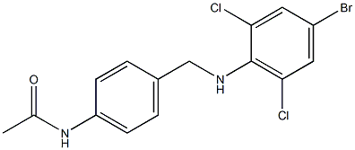 N-(4-{[(4-bromo-2,6-dichlorophenyl)amino]methyl}phenyl)acetamide Struktur