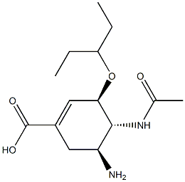 (3R,4R,5S)-4-(Acetylamino)-5-amino-3-(1-ethylpropoxy)-1- cyclohexene-1-carboxylic acid Struktur