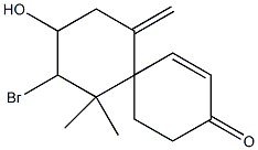 8-bromo-9-hydroxy-7,7-dimethyl-11-methylenespiro(5.5)undec-1-en-3-one Struktur