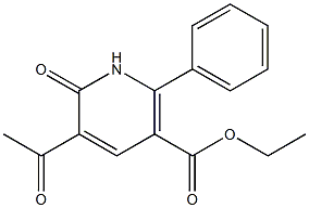 ethyl 5-acetyl-1,6-dihydro-6-oxo-2-phenyl-3-pyridinecarboxylate Struktur