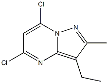 5,7-DICHLORO-3-ETHYL-2-METHYLPYRAZOLO[1,5-A]PYRIMIDINE Struktur