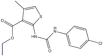 ethyl 2-{[(4-chloroanilino)carbonyl]amino}-4-methylthiophene-3-carboxylate Struktur