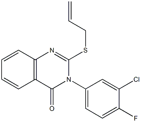 2-(allylthio)-3-(3-chloro-4-fluorophenyl)-3,4-dihydroquinazolin-4-one Struktur