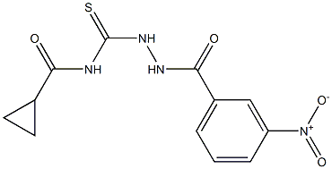 N1-{[2-(3-nitrobenzoyl)hydrazino]carbothioyl}cyclopropane-1-carboxamide Struktur