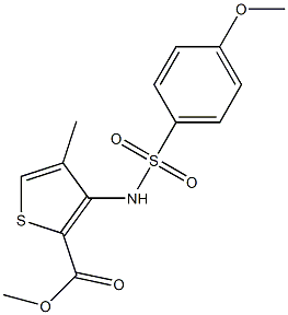 methyl 3-{[(4-methoxyphenyl)sulfonyl]amino}-4-methylthiophene-2-carboxylate Struktur