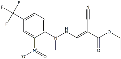 ethyl 2-cyano-3-{2-methyl-2-[2-nitro-4-(trifluoromethyl)phenyl]hydrazino}acrylate Struktur