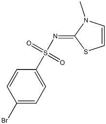 4-bromo-N-[3-methyl-1,3-thiazol-2(3H)-yliden]benzenesulfonamide Struktur